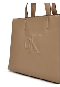 Calvin Klein Jeans Torebka Sculpted Mini Ew Tote LV04K3111G Beżowy. Kolor: beżowy. Materiał: skórzane #5