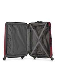 Wittchen - Średnia walizka z ABS-u żłobiona czerwona. Kolor: czerwony. Materiał: guma. Styl: klasyczny