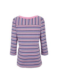 Regatta - T-shirt Damski W Paski Baylette II. Kolor: różowy. Wzór: paski. Sport: turystyka piesza