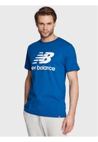 New Balance T-Shirt Essential Logo MT01575 Niebieski Athletic Fit. Kolor: niebieski. Materiał: bawełna