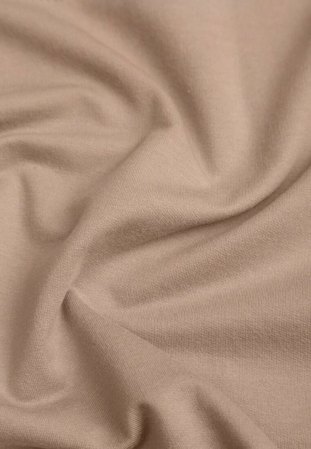 Renee - Ciemnobeżowa Bluza z Bawełną ze Ściągaczami przy Rękawach i w Pasie Alberia. Kolor: beżowy. Materiał: bawełna