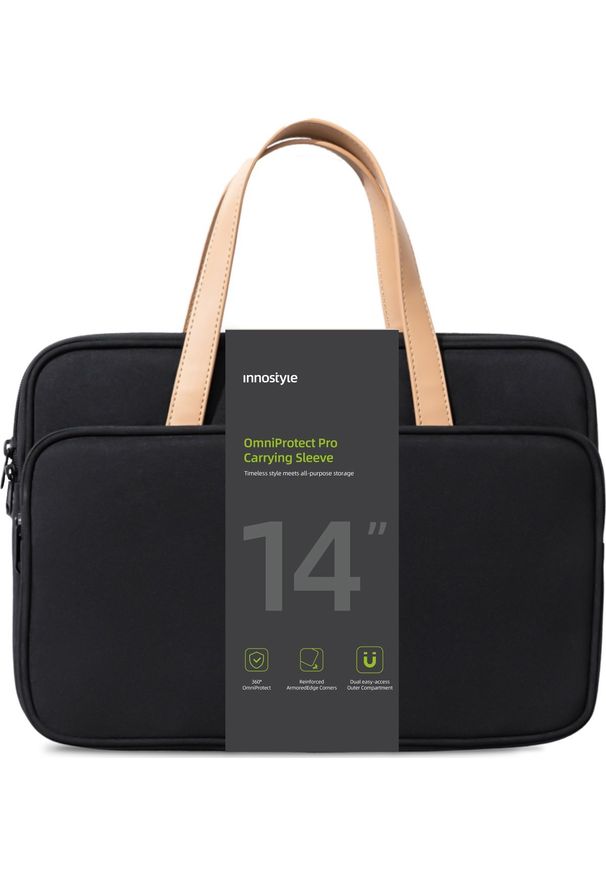 Torba Innostyle DAMSKA TORBA NA LAPTOPA 14 WODOODPORNA OMNIPROTECT PRO CZARNA. Kolor: czarny