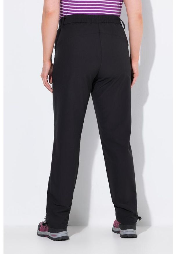 ULLA POPKEN - Damskie Spodnie softshell super cienkie regulowany dół wygodny pas. Kolekcja: plus size. Kolor: czarny. Materiał: elastan, poliester, materiał. Sport: turystyka piesza