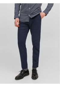 Jack & Jones - Jack&Jones Chinosy Marco 12237523 Granatowy Slim Fit. Kolor: niebieski. Materiał: syntetyk