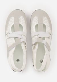 Born2be - Szare Siateczkowe Sneakersy w Stylu Balerinek z Paskiem na Rzep Talenate. Okazja: na co dzień. Zapięcie: rzepy. Kolor: szary. Materiał: jeans, materiał #9