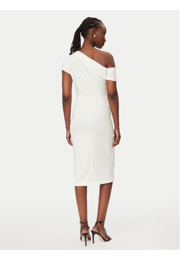Rinascimento Sukienka koktajlowa CFC0127793003 Biały Slim Fit. Kolor: biały. Materiał: syntetyk. Styl: wizytowy