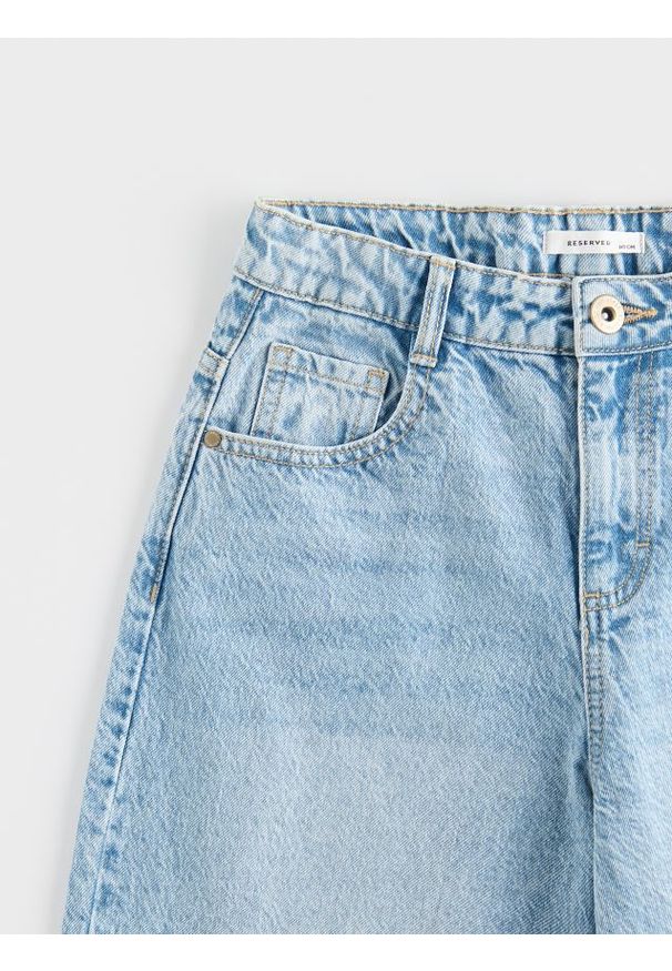Reserved - Jeansy wide leg - niebieski. Kolor: niebieski
