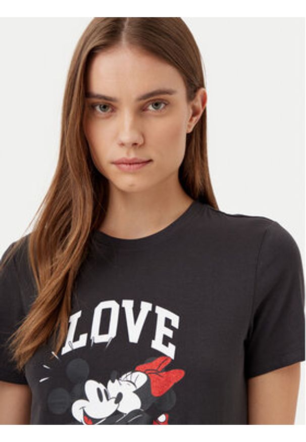 only - ONLY T-Shirt Mickey 15317991 Czarny Regular Fit. Kolor: czarny. Materiał: bawełna