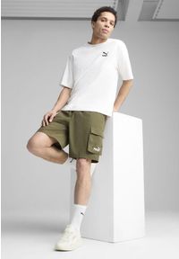 Puma - Męskie szorty bojówki Essentials 9" z logo No.1 PUMA Loden Green. Kolor: zielony