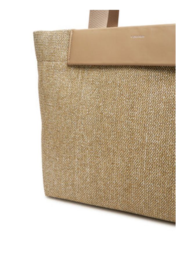 Calvin Klein Torebka Ck Raffia Large Shopper K60K613025 Beżowy. Kolor: beżowy