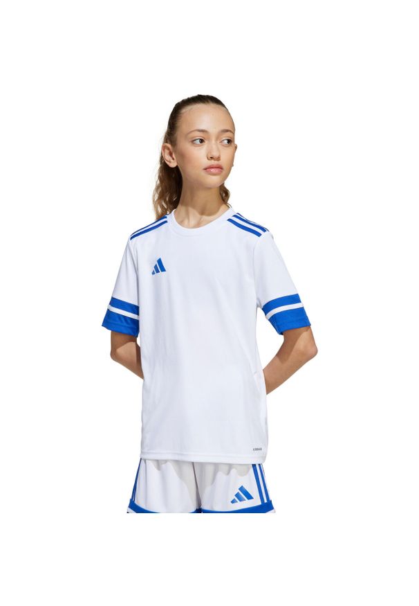 Adidas - Koszulka dla dzieci adidas Squadra 25. Kolor: biały, niebieski, wielokolorowy. Sport: piłka nożna