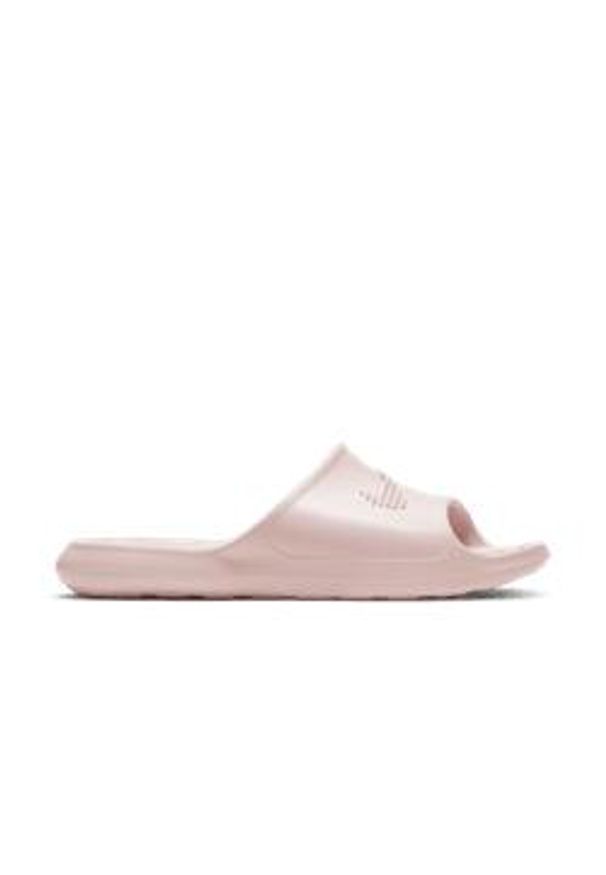 Klapki damskie Nike Victori One. Okazja: na plażę. Zapięcie: bez zapięcia. Kolor: różowy. Materiał: materiał, syntetyk. Styl: sportowy