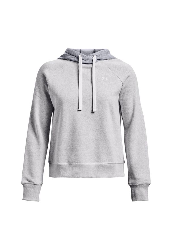 Under Armour - Damska Bluza Z Kapturem Rival Fleece Hoodie. Typ kołnierza: kaptur. Kolor: szary