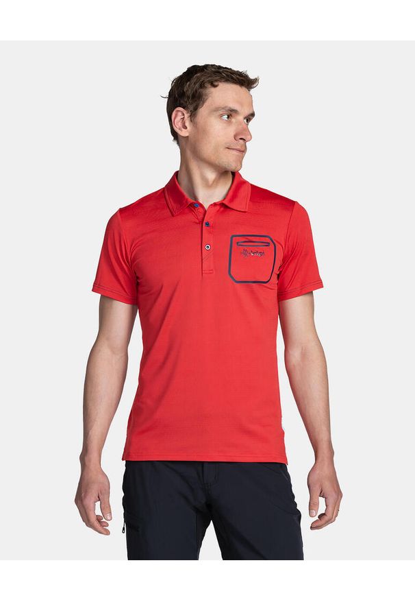 Polo Kilpi Givry. Typ kołnierza: polo. Kolor: czerwony. Sport: turystyka piesza