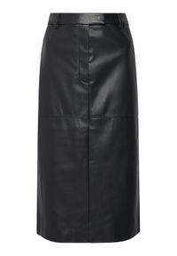 Calvin Klein Spódnica z imitacji skóry LV044D651G Czarny Regular Fit. Kolor: czarny. Materiał: skóra