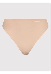 Calvin Klein Underwear Stringi 0000D3428E Beżowy. Kolor: beżowy. Materiał: syntetyk