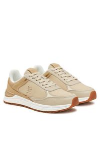TOMMY HILFIGER - Tommy Hilfiger Sneakersy FW0FW08472 Beżowy. Kolor: beżowy. Materiał: skóra