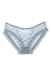 Intica - Koronkowe figi z subtelnymi detalami na specjalne okazje Sooyong. Kolor: niebieski. Materiał: koronka. Wzór: koronka #1