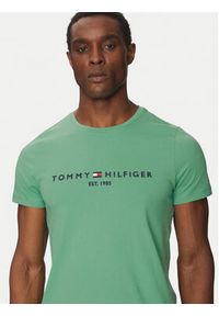 TOMMY HILFIGER - Tommy Hilfiger T-Shirt Logo MW0MW11797 Zielony Regular Fit. Kolor: zielony. Materiał: bawełna #4