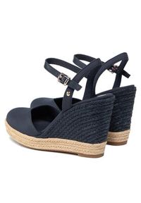 TOMMY HILFIGER - Tommy Hilfiger Espadryle Basic Closed Toe High Wedge FW0FW04786 Granatowy. Kolor: niebieski. Materiał: materiał