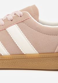 Born2be - Różowe Sneakersy na Kauczukowej Podeszwie z Geometrycznym Motywem Vikioria. Okazja: na co dzień. Kolor: różowy. Materiał: kauczuk. Wzór: geometria #6