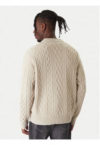 BOSS Sweter Kableto 50548689 Beżowy Regular Fit. Kolor: beżowy. Materiał: wełna #4