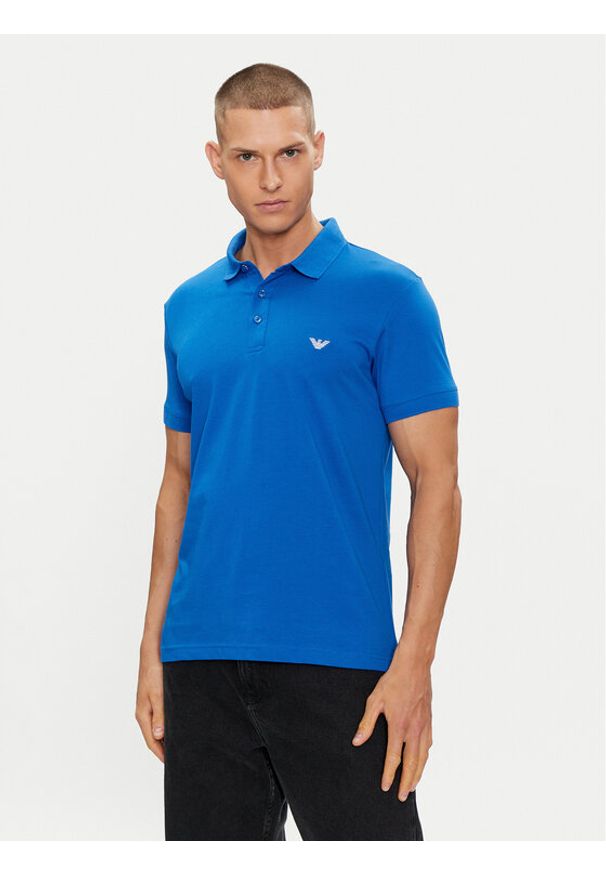 Emporio Armani Underwear Polo 211804 4R482 03233 Niebieski Regular Fit. Typ kołnierza: polo. Kolor: niebieski. Materiał: bawełna