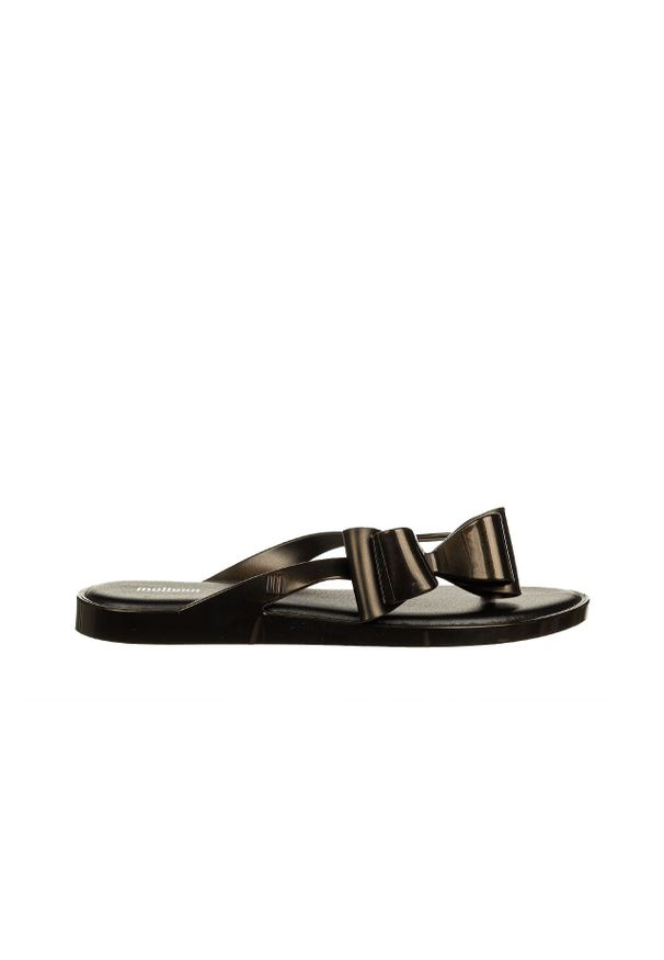 melissa - Japonki Melissa Flip Flop Cute Ad Metallic Black 010458, Czarny, Guma - 37. Kolor: czarny. Materiał: tworzywo sztuczne. Obcas: na obcasie