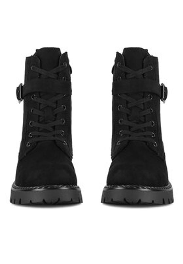 DeeZee Trzewiki WS6111-27 Czarny. Kolor: czarny. Materiał: materiał