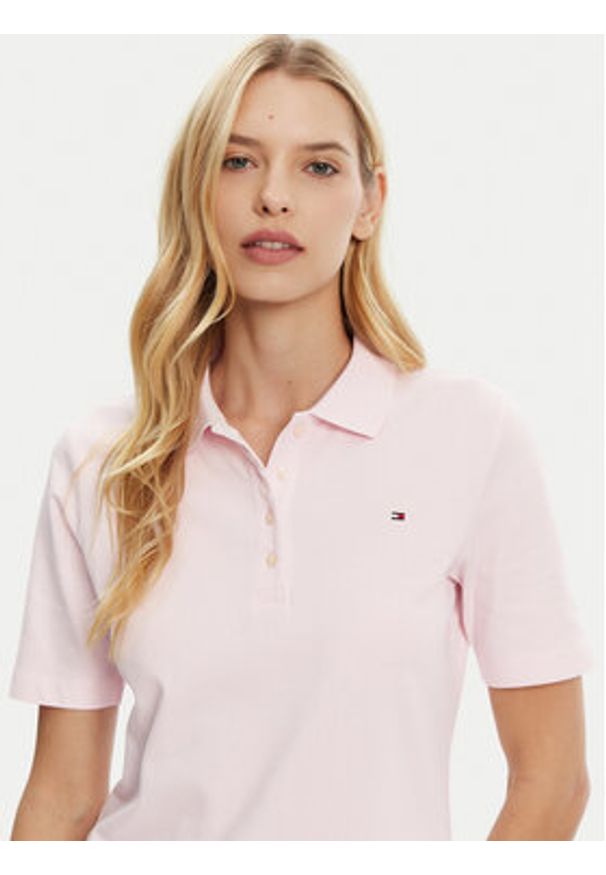 TOMMY HILFIGER - Tommy Hilfiger Polo 1985 WW0WW43224 Różowy Regular Fit. Typ kołnierza: polo. Kolor: różowy. Materiał: bawełna