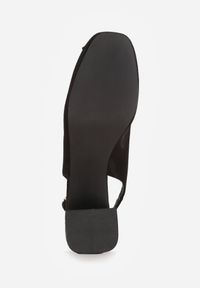 Born2be - Czarne Sandały Vices na Obcasie Bez Pięty ze Skórzaną Wkładką i Cyrkoniami Nimiotte. Okazja: na co dzień. Zapięcie: sprzączka. Kolor: czarny. Materiał: skóra. Sezon: lato. Obcas: na obcasie. Styl: casual, elegancki. Wysokość obcasa: średni #7