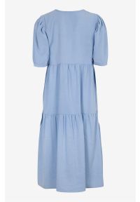 Object - Sukienka Alaia. Kolor: niebieski. Materiał: tkanina. Długość rękawa: krótki rękaw. Styl: elegancki