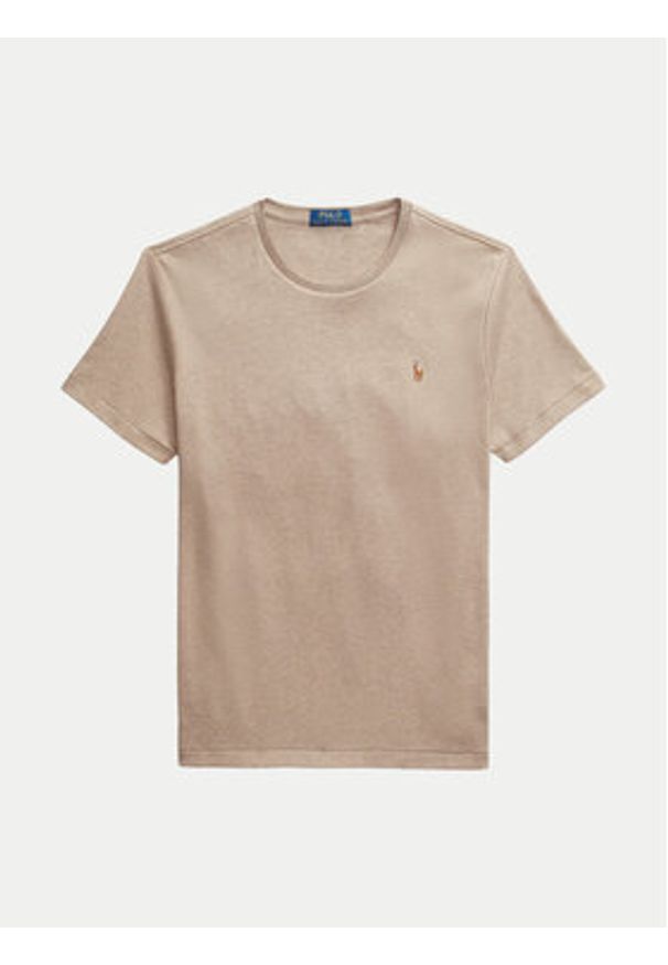 Polo Ralph Lauren T-Shirt 710740727089 Beżowy Custom Slim Fit. Typ kołnierza: polo. Kolor: beżowy. Materiał: bawełna