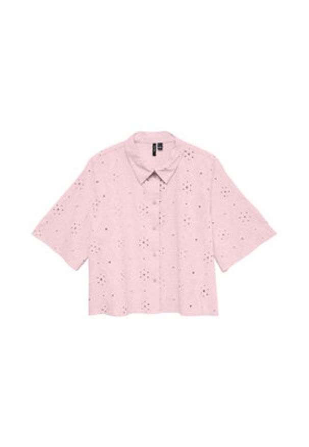 Vero Moda Koszula Eliza 10342754 Różowy jasny Regular Fit. Kolor: różowy. Materiał: bawełna