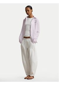 Polo Ralph Lauren Koszula 211A96158006 Fioletowy Classic Fit. Typ kołnierza: polo. Kolor: fioletowy. Materiał: len #3