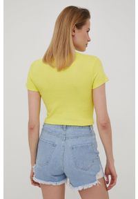 Local Heroes t-shirt damski kolor żółty. Kolor: żółty. Wzór: nadruk #2
