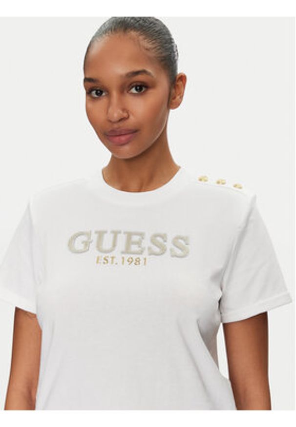 Guess T-Shirt W5GI15 K8FQ4 Biały Regular Fit. Kolor: biały. Materiał: bawełna