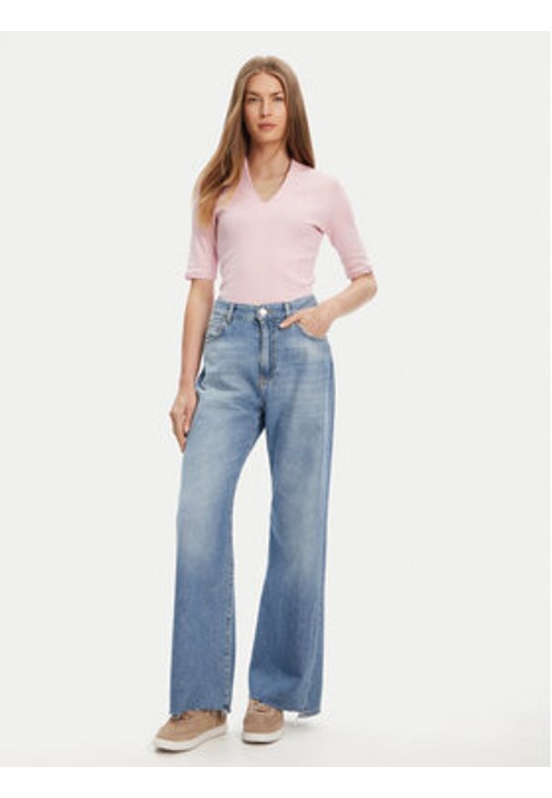 United Colors of Benetton - United Colors Of Benetton Bluzka 3GA2D400U Różowy Slim Fit. Kolor: różowy. Materiał: bawełna