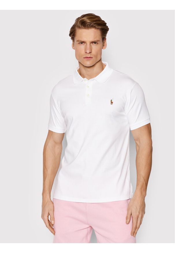 Polo Ralph Lauren Polo 710685514001 Biały Slim Fit. Typ kołnierza: polo. Kolor: biały. Materiał: bawełna