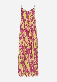 Born2be - Jasnozielona Rozkloszowana Sukienka na Ramiączkach z Wiskozowej Tkaniny w Kwiaty Sepelvia. Okazja: na co dzień. Typ kołnierza: dekolt w kształcie V. Kolor: zielony. Materiał: wiskoza, tkanina. Długość rękawa: na ramiączkach. Wzór: kwiaty. Sezon: lato. Styl: elegancki, casual #4