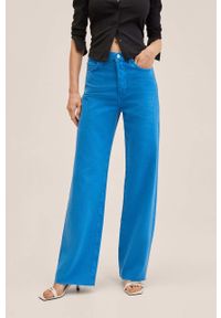 mango - Mango jeansy Nora damskie high waist. Stan: podwyższony. Kolor: niebieski