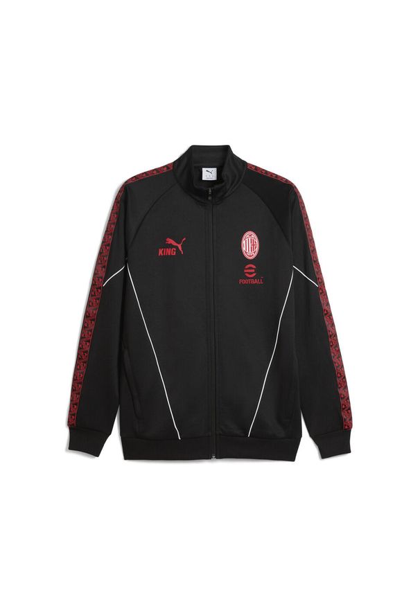 Puma - Męska kurtka AC Milan KING Anthem PUMA Black For All Time Red. Kolor: czerwony, wielokolorowy, czarny