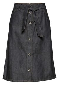Spódnica dżinsowa bonprix czarny "stone". Kolor: czarny. Sezon: wiosna #1