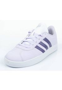Buty sportowe Adidas Vi Court W EG2004 białe fioletowe. Kolor: biały, wielokolorowy, fioletowy. Materiał: guma, syntetyk, materiał. Szerokość cholewki: normalna #7