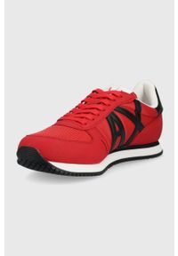 Armani Exchange sneakersy kolor czerwony XUX017 XCC68 K667. Zapięcie: sznurówki. Kolor: czerwony. Materiał: guma #4