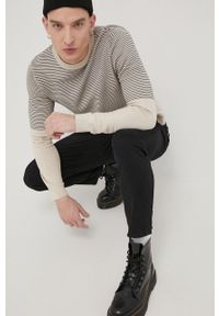 PRODUKT by Jack & Jones - Produkt by Jack & Jones Sweter bawełniany męski kolor beżowy. Okazja: na co dzień. Kolor: beżowy. Materiał: bawełna. Długość rękawa: długi rękaw. Długość: długie. Styl: casual