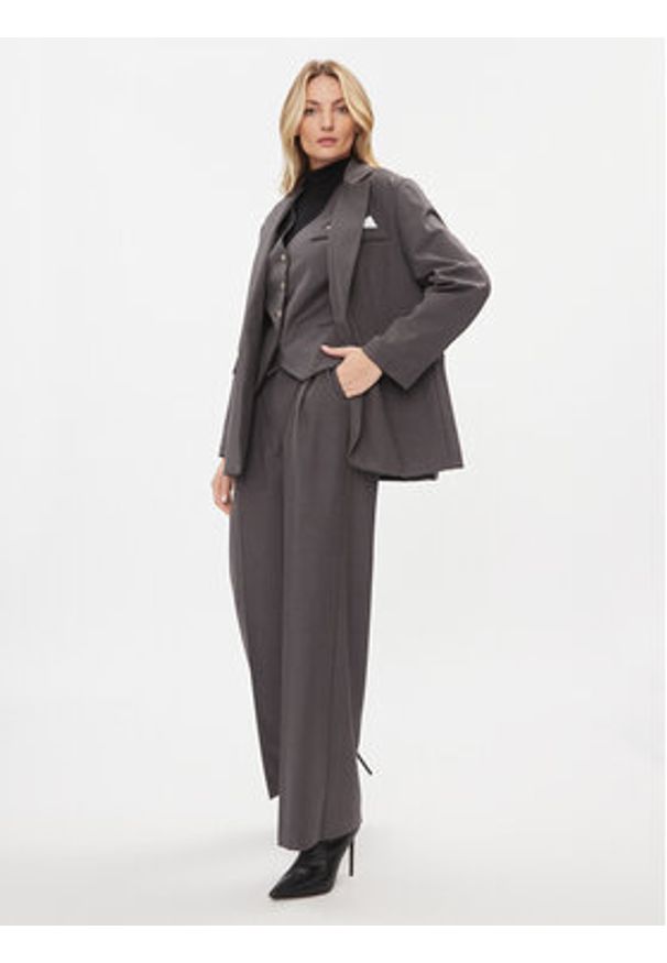 Maryley Kamizelka garniturowa 23IB140/52GR Szary Slim Fit. Kolor: szary. Materiał: syntetyk