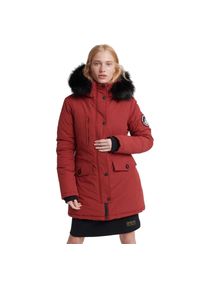 Superdry - Kurtka turystyczna damska Superdary Ashley. Kolor: czerwony. Materiał: poliester. Sezon: zima, jesień. Sport: turystyka piesza