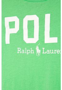Polo Ralph Lauren - T-shirt dziecięcy 128-176 cm. Okazja: na co dzień. Typ kołnierza: polo. Kolor: zielony. Materiał: bawełna, materiał, dzianina. Wzór: nadruk. Styl: casual #2