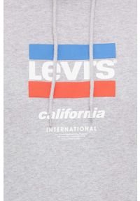 Levi's® - Levi's Bluza bawełniana męska kolor szary z kapturem melanżowa. Okazja: na spotkanie biznesowe. Typ kołnierza: kaptur. Kolor: szary. Materiał: bawełna. Wzór: melanż. Styl: biznesowy #6